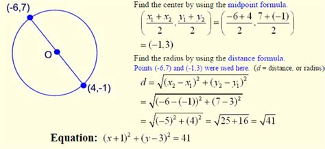 How To Find The Equation Of A Circle With Diameter Endpoints - Tessshebaylo