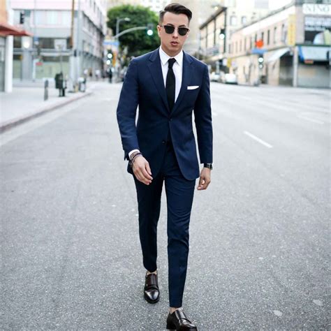 Navy Blue Suit Black Shoes