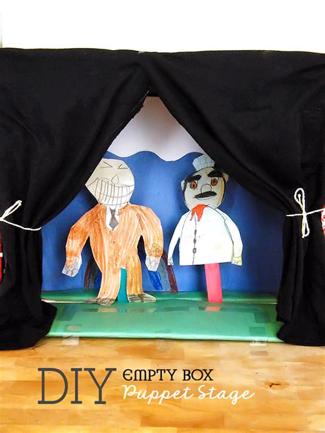 Empty Box DIY Puppet Stage - Our Kid Things