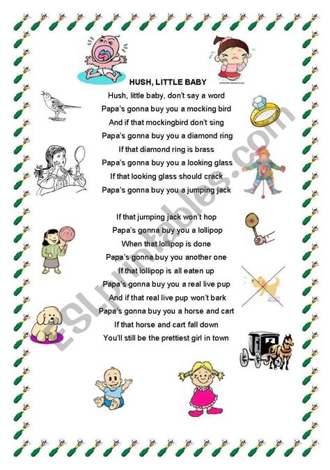 Hush Little Baby Don’t Say a Word Nursery Rhyme- Lyrics, History, Video, Lesson Plans & More ...