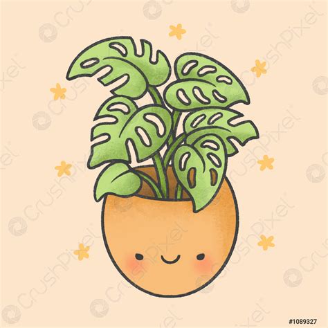 Cute plant cartoon hand drawn style - stock vector 1089327 | Crushpixel