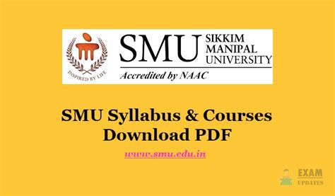 SMU Syllabus & Courses 2024 - Download MBA, MCA, BBA, B.Tech, BCA, BSc (IT) Syllabus PDF