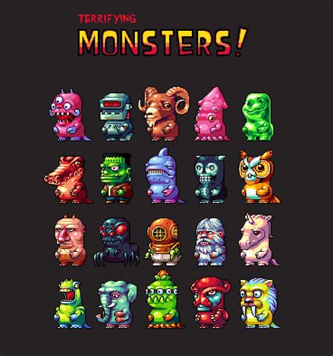 Terrifying Monsters Icon, Pixel Art, Buddy Icons, Forum Avatars | Pixel ...