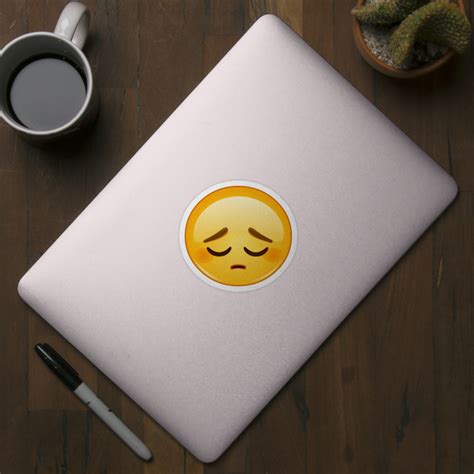 Pensive Emoji - Emoji - Sticker | TeePublic