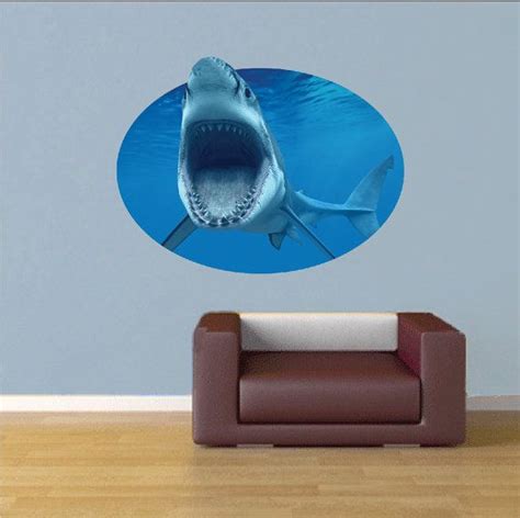 Shark Decals Ocean Shark Murals, Bedroom Shark Sticker, Shark Wall ...