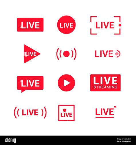 Live stream logo icon button. Video broadcast live symbol illustration concept Stock Vector ...