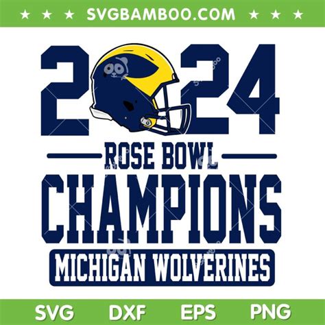 Michigan Rose Bowl Champions SVG PNG