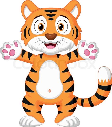 Vector illustration of Cute baby tiger ... | Stock vector | Colourbox