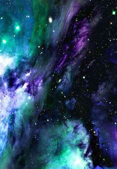 Purple Blue Green Galaxy Nebula Art