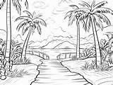 Beautiful Paradise Coloring Page  sketch template
