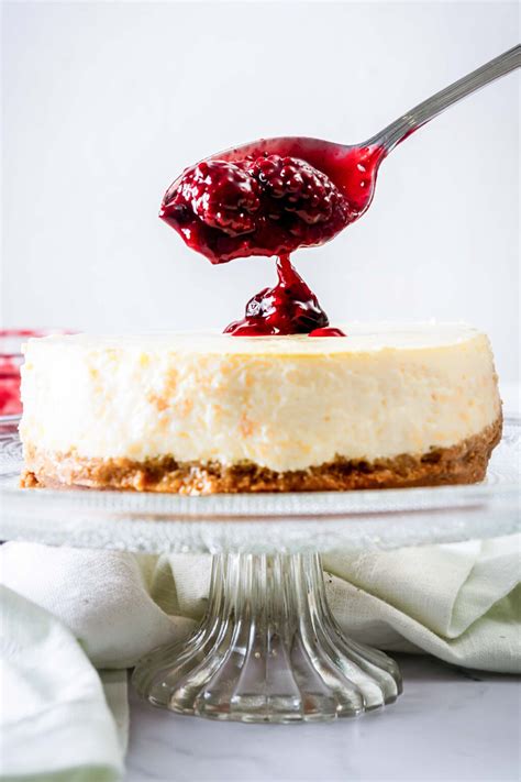 Greek Yogurt Cheesecake (with Cherry Compote) - iFoodReal.com