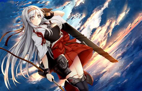 anime, Anime Girls, Kantai Collection, Shoukaku (KanColle), Miko, Bow And Arrow Wallpapers HD ...