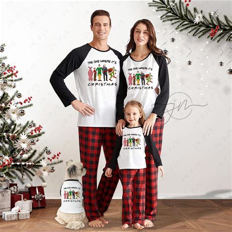 Best Matching Family Christmas Pajamas Movie Friends TV Show | Christmas Pajamas With Dog ...