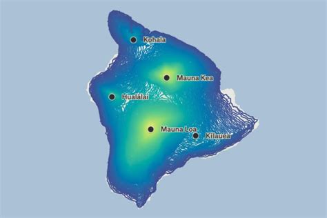 Hawai'i Elevation - Felt Map Gallery