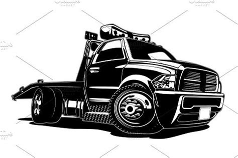 Cartoon tow truck | Tow truck, Black truck, Trucks