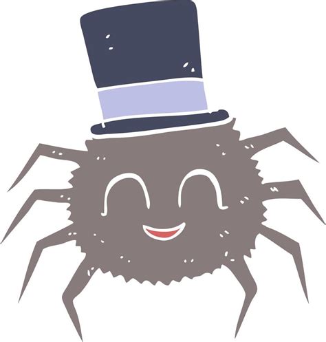 flat color illustration of spider wearing top hat 12029177 Vector Art at Vecteezy