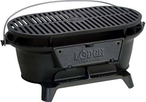 Lodge Cast Iron Sportsman's Grill. Large Charcoal Hibachi-Style Grill ...