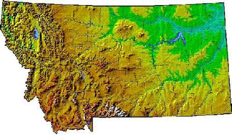 Relief Map Of Montana