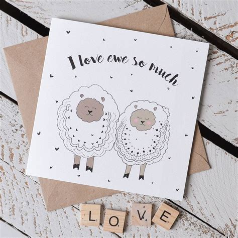 'I Love Ewe So Much' Sheep Pun Card Sheep Puns, Ewe Sheep, Mothers Day Puns, Sheep Cards, Pop Up ...