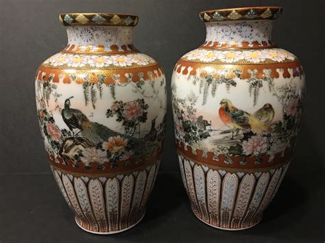 Sold Price: Antique Rare Pair Japanese Kutani Vases with Specific Scenes, Meiji period. Marked ...