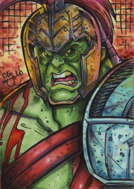 HULK WORLD WAR HULK Sketch Card AVENGERS Original Art CHRIS MCJUNKIN ...