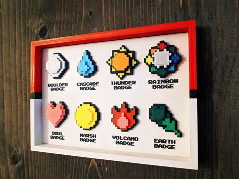 Pokemon Kanto Indigo League Gym Badge Pixel Style - Etsy UK