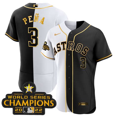 Men’S Astros 2023 Champions Gold Split Jersey – All Stitched – TXTrend Shop