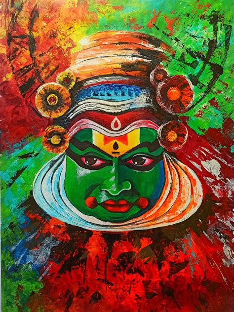 Kathakali Painting Print, South Indian Art Print, Indian Dance, Kerala ...