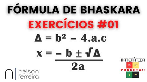 Fórmula de Bhaskara com exercícios 01 - YouTube