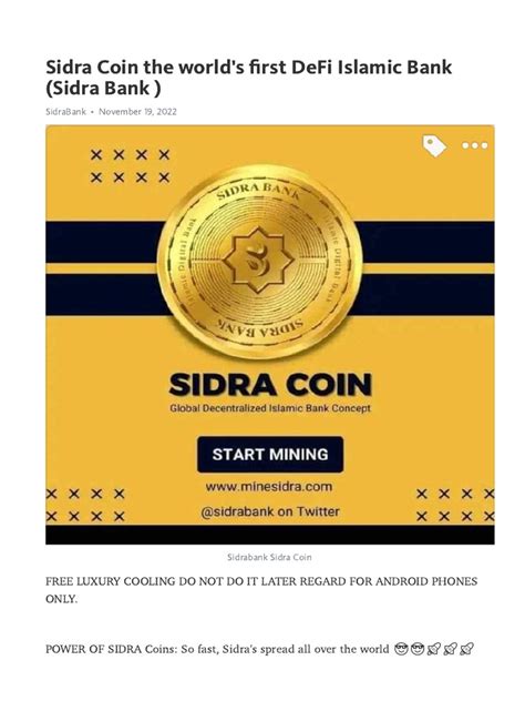 Sidra Coin Sidra Bank | PDF