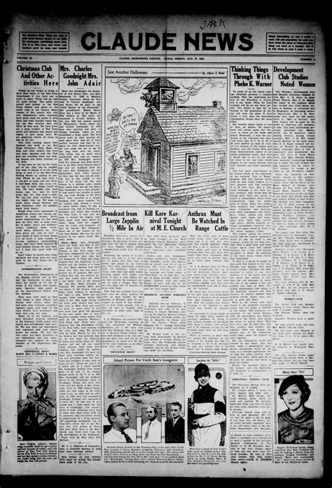 Claude News (Claude, Tex.), Vol. 45, No. 8, Ed. 1 Friday, October 27, 1933 - The Portal to Texas ...