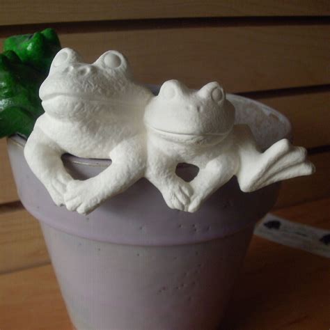 Ready to paint ceramic bisque frog pot hanger outdoor frog | Etsy | Frog decor, Diy ceramic, Pot ...