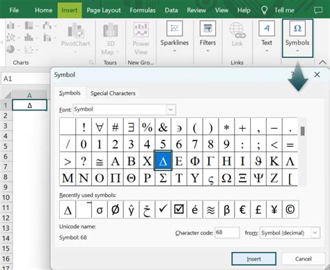 Delta Symbol in Excel - Top 6 Methods & Examples, How to Insert?