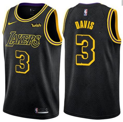 Men's Los Angeles Lakers #3 Anthony Davis Black Stitched NBA Jersey ...