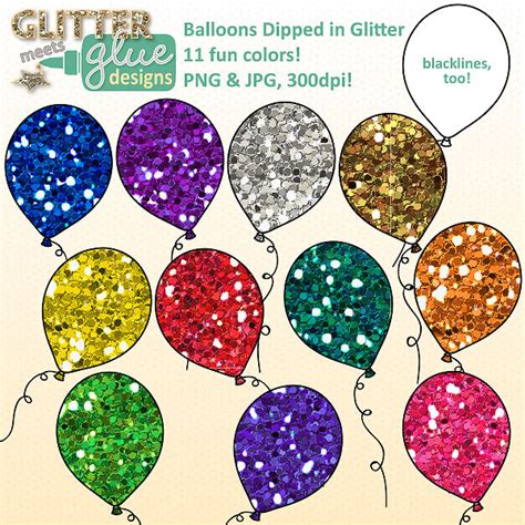 glitter balloons clipart - Clip Art Library