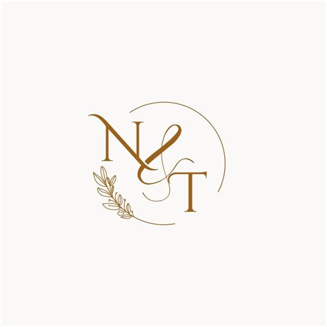 NT initial wedding monogram logo 10255853 Vector Art at Vecteezy