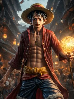 Premium Free ai Images | one piece luffy young with morning light