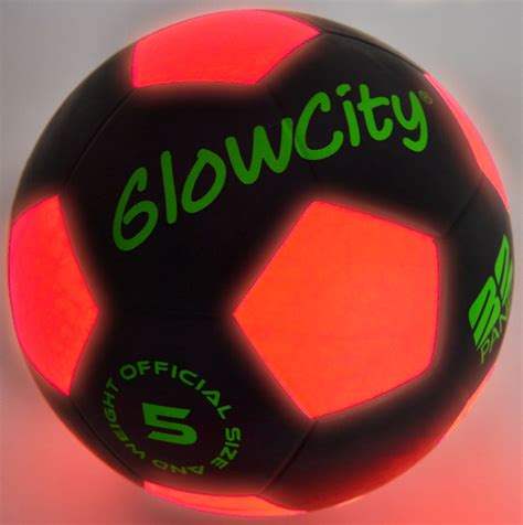 GlowCity Glow in The Dark Size 5 Soccer Ball-Black Light up Soccer Ball Edition-Illuminates with ...