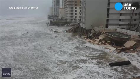 Drone footage shows signifiant damage in Daytona Beach Shores from ...