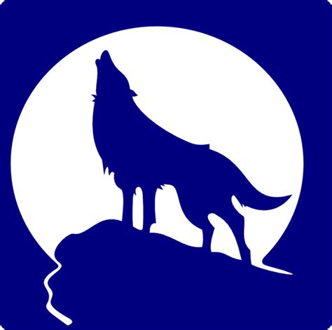 Blue Wolf Silhouette To The Moon Clip Art at Clker.com - vector clip ...