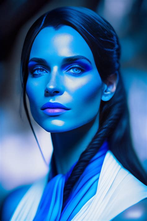 Lexica - Portrait of a blue avatar james cameron style