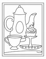 Free Printable Tea Party Coloring Pages Coloring sketch template