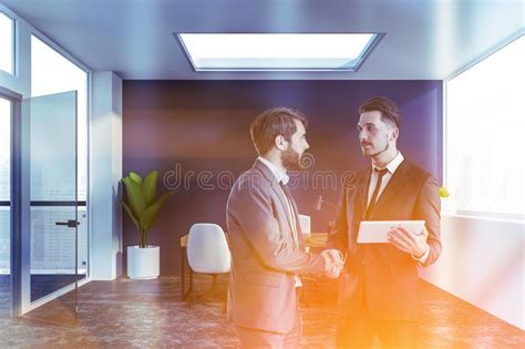 Two Businessmen Shaking Hands in Modern Office Stock Photo - Image of ...