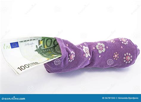 Money in a Sock Isolated on White Stock Image - Image of money, saving: 56781553