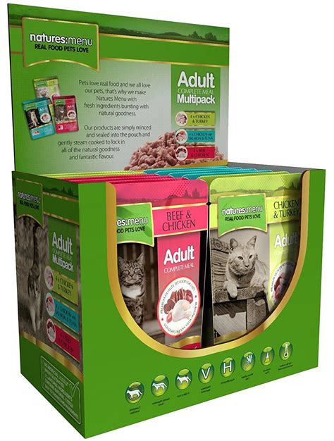 Natures Menu Cat Multi 12 Pack of Food - Chicken & Turkey, Beef & Chicken, Chicken, Salmon ...