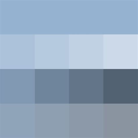 Pantone Powder Blue - Hue ( pure color ) with Tints (hue + white), Shades (hue + black) and ...