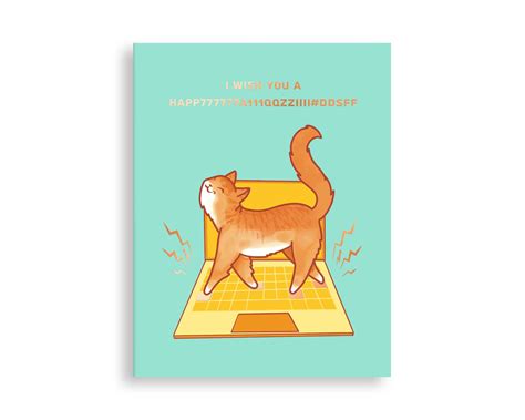 Ginger Cat Happy Birthday Card - Compoco