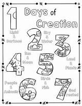 Days Of Creation  Coloring Page Handwriting Preschool Bible Lesson sketch template