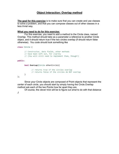 Object Interaction: Overlap method