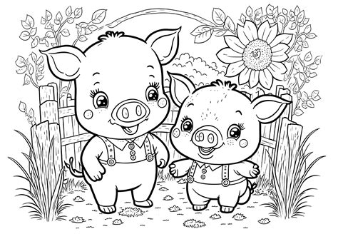 Cute Pig Coloring Page